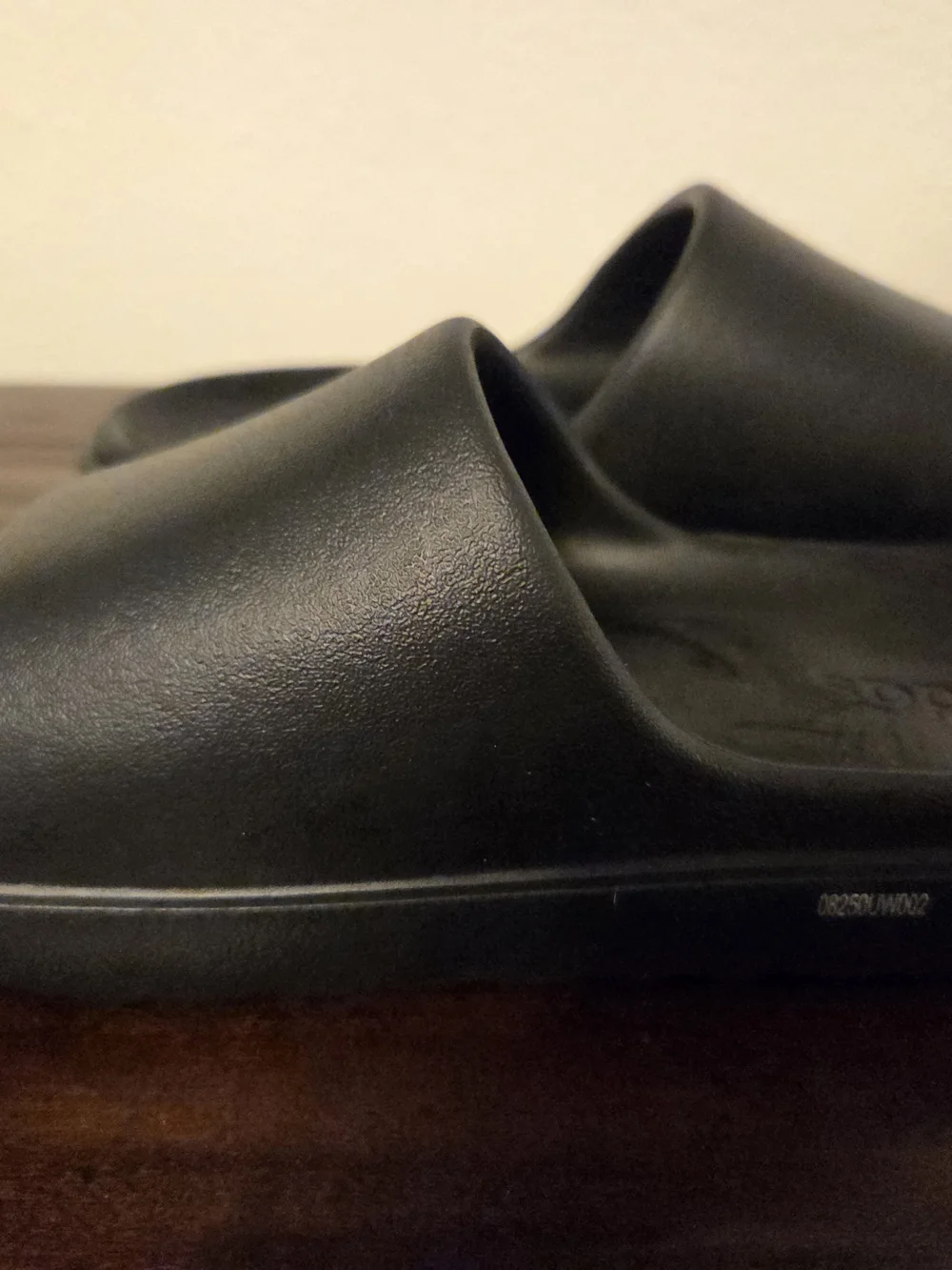 Like New Adidas Black Kid’s Slide Sandals with Embossed Logo, Size 4